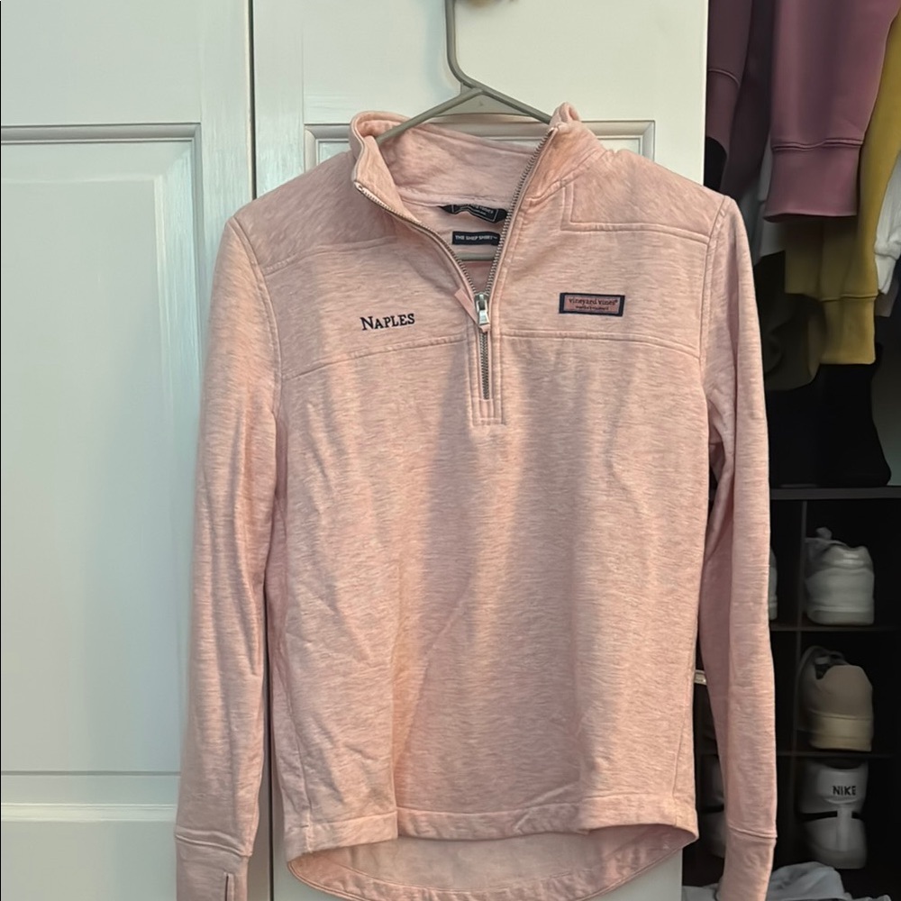 Vineyard Vines Women's Light Pink Quarter-Zip Sweater